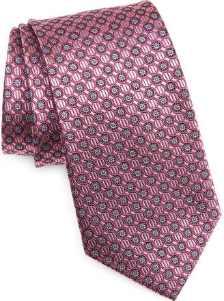 Nordstrom Neat Silk Tie in Pink at Nordstrom, Size Regular