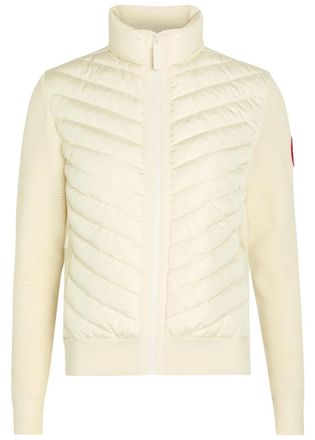 Canada Goose Hybridge Padded Shell and Wool-knit Jacket - Cream - S (UK8-10 / S)