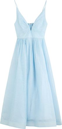 Zimmermann Illuminate Pleated Linen-blend Midi Dress - Light Blue - 3 (UK 14 / L)