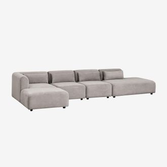 Sklum Sklum - Sof&aacute; Modular Esquinero De 4 Piezas Con Div&aacute;n Derecho Y Puff Fogler