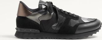 Valentino Garavani Rockrunner Camouflage Noir Metallic Sneaker
