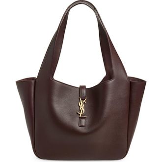 Saint Laurent Small Le 5 &Agrave; 7 Bea Leather Tote in Raisin at Nordstrom