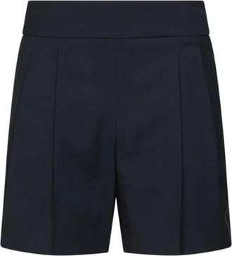Max Mara Lichtgewicht wollen stof shorts - Dames - Korte Broeken - Blauw - S - Wol - Korte Broeken
