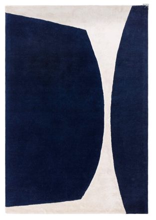 Novatrend Alfombra moderna tufted a mano en lana azul 160x230 cm