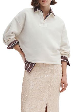 Rag & Bone Vintage Terry Polo Sweatshirt in Sand at Nordstrom, Size Large