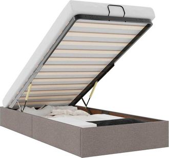 vidaXL Estructura Cama Otomana Sin Colch&oacute;n Tela Gris Pardo 100x200cm Vidaxl