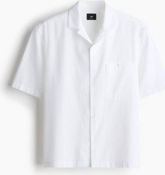 H&M Regular Fit Resort Shirt in White at Nordstrom, Size Xxx-Large