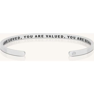 Mantra You Are Loved, You Are Valued, You Are Beautiful (within) bracelet in Outside - Silver at Nordstrom