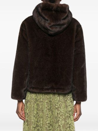 Ermanno Scervino Fur-Trimmed Hood Jacket - Brown