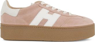 Hogan H681 suède sneakers met plateauzool - Roze