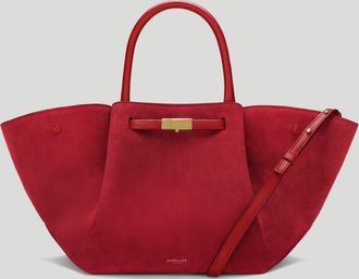 DeMellier The Midi New York in Berry Red Suede Leather Shoulder bag