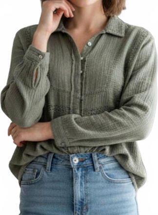 Lucky Brand Button Down Shirt In Sage