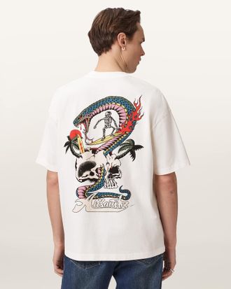 AllSaints Snakepit Oversized Short Sleeve Graphic T-Shirt