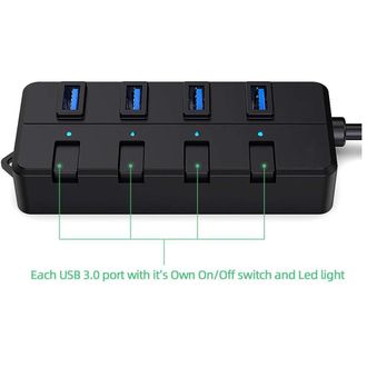 OEM Concentrador Usb Con Interruptor De Encendido Led Independiente, Soluci&oacute;n Para Dispositivos De Alta Potencia Con Alimentaci&oacute;n Tipo-c, Transferencia De