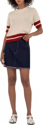 Kut from the Kloth Zyla Pullover Sweater In Ecru/ Rust