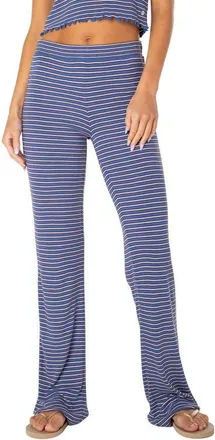 Roxy Summer Fling Rib Flare Pants in Dutch Blue at Nordstrom, Size Xx-Large