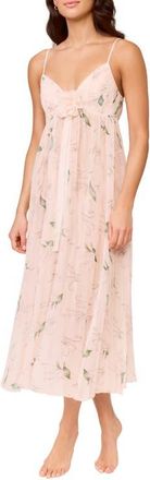 Rya Collection Floral Print Nightgown & Choker in Blush Whitebell at Nordstrom, Size X-Small