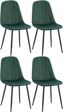 Clp Clp - Juego De 4 Sillas De Comedor Baxter En Terciopelo Verde