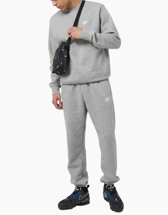 Nike Mens Nike Club Mens Tracksuit Crew Neck Pullover Sweatshirt Fleece - Grey - Size: XL