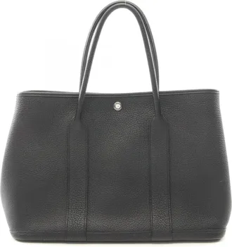Herm&egrave;s Black Negonda Leather Handbag Tote Bag (Pre-Owned)