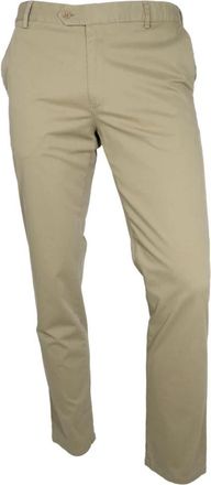 Meyer Fine Micro Print Flex Broek Oslo - Heren - Chinos - Beige - W36 L30 - Katoen - Broeken