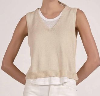 Elan Layered Look Muscle Tee In Natural