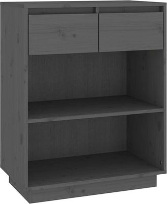 vidaXL Mesa consola de madera maciza de pino gris 60x34x75 cm Vidaxl