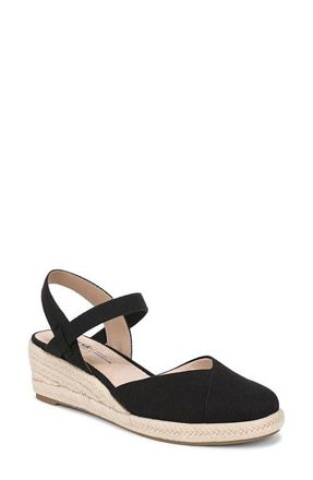 Life Stride Pilar Slingback Espadrille Platform Wedge Sandal in Black at Nordstrom, Size 9.5
