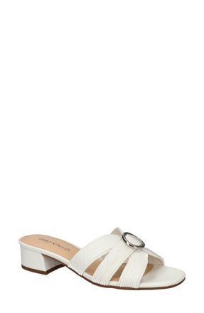 Easy Street Onyx Slide Sandal in White Woven at Nordstrom, Size 7.5