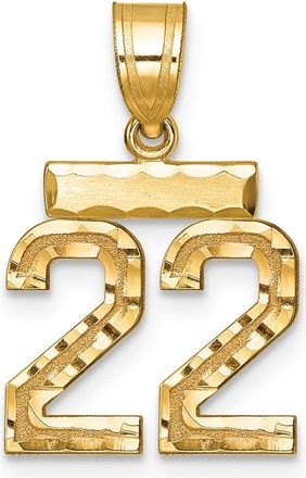 Diamond2Deal 14k Yellow Gold Small Brushed Diamond-cut Number Charm Pendant