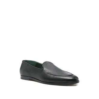 Vinny&rsquo;s Textured Calf Leather Loafer - Black