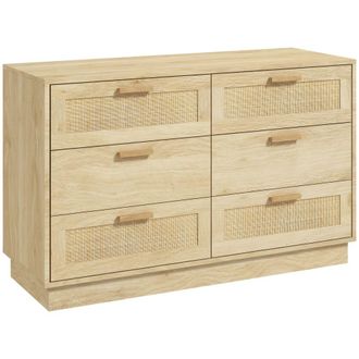 HOMCOM Cajonera de dormitorio 110x40x69 cm roble