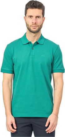 HUGO BOSS Polo Shirts, male, Green, XL, Polo Shirt with Embroidered Logo