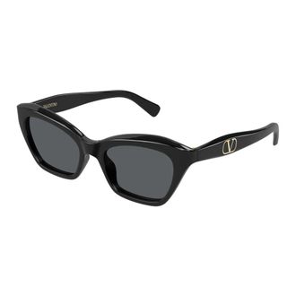 Valentino Sunglasses, female, Black, Size: 52 MM Cat-eye Sunglasses