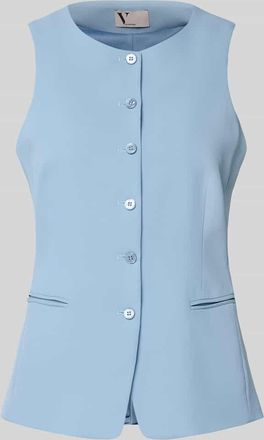 Vera Mont Weste mit Rundhalsausschnitt und Paspeltaschen in Hellblau, Gr&ouml;&szlig;e 34