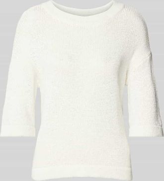 Kaffe Regular Fit Strickpullover mit Rundhalsausschnitt in Weiss, Gr&ouml;&szlig;e M