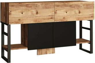 Dmora Consola Dmarfell, Mesa Multiusos, Gabinete De Soporte, Escritorio De Pasillo, 139x43h84 Cm, Roble - Dmora