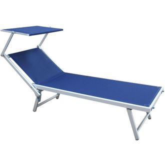 Mobili Rebecca Rebecca Mobili Sdraio Lettino Blu Alluminio Textilene Spiaggia Balcone 38x186x61