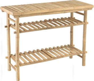 Macabane Consola de bamb&uacute; con 2 estantes 100 x 40 cm