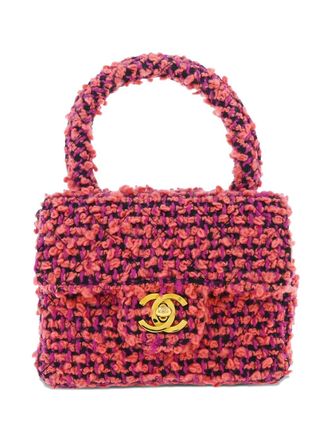Chanel 1992 tweed top-handle mini bag - Pink
