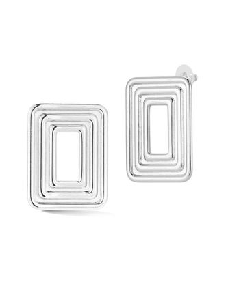Glaze Jewelry Plated Stainless Steel Geometric Elongated Statement Stud Earrings