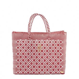 Lola's Bag Womens Travel Handmade Aztec Tote Bag And Clutch In Red