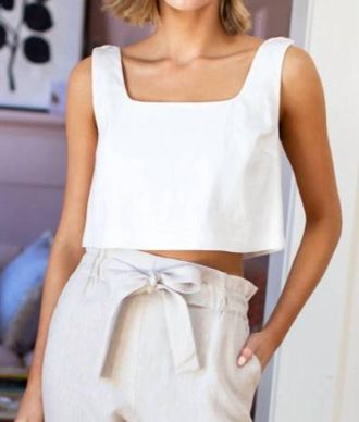 Emerson Fry Roma Top In White Linen