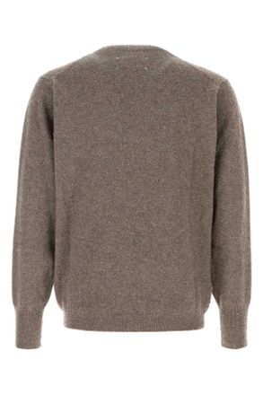 Maison Margiela Mens Dove Grey Cashmere Blend Sweater Beige Maglie