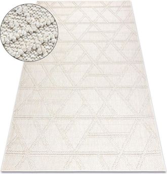 RugsX Rugsx - Alfombra Jersey 19241 Crema - Rombos, Geom&eacute;trico Estructural, Lazo Boho Beige 80x150 Cm