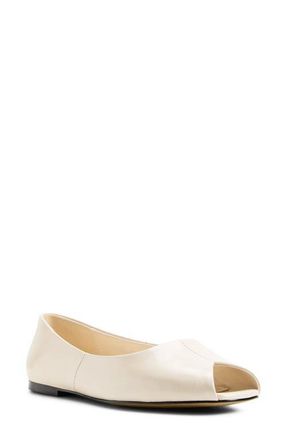 Aldo Alieiki Peep Toe Flat in White at Nordstrom, Size 8.5