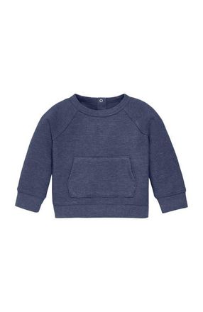 primary Baby Heathered Waffle Pocket Tee in Heather Navy at Nordstrom, Size 12-18M