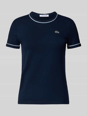 Lacoste Slim Fit T-Shirt aus Baumwoll-Mix in Marine, Gr&ouml;&szlig;e 38