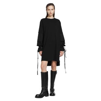 Ann Demeulemeester Lucina T-Shirt Dress with Light Cotton Sleeves