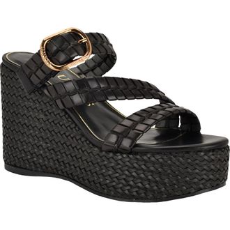 Guess Evana Platform Wedge Sandal in Black 001 at Nordstrom, Size 5.5
